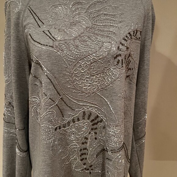 Dries Van Noten Long Sleeve Dragon Phoenix Beaded Tunic Sweatshirt Large Womens - Picture 2 of 7
